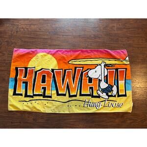 Vintage Y2K Peanuts Snoopy Hawaii Hang Loose Beach Towel
